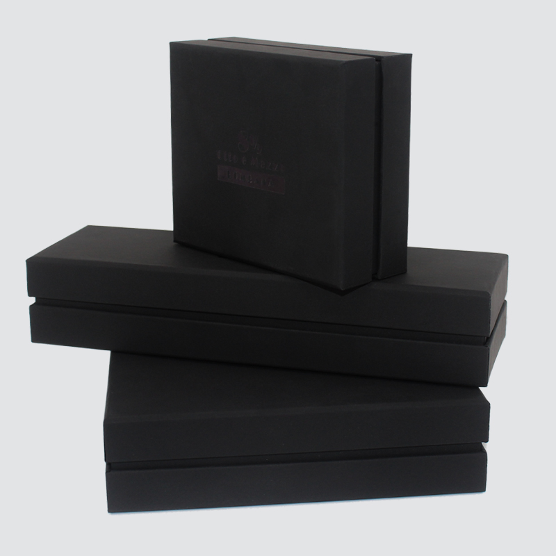 Anpassad klassisk svart låda smycken halsband tillbehör presentförpackning